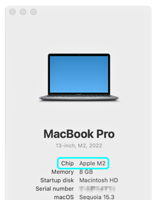 MacBook Pro showing an M-Series chip