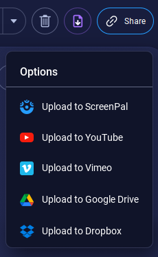 upload options