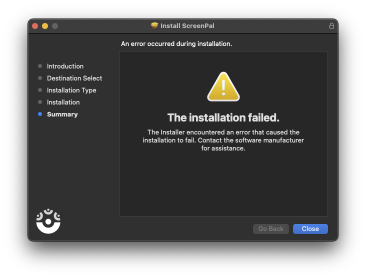 Mac installation fails when you deny installer permission to files